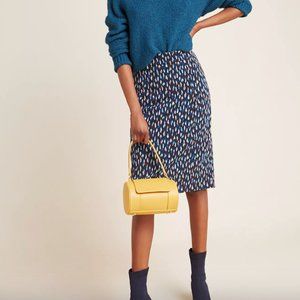 Maeve Blue and Multicolor Pencil Skirt